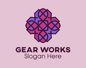 Geometric Flower Pattern logo design