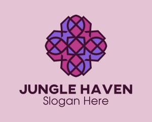 Geometric Flower Pattern logo design