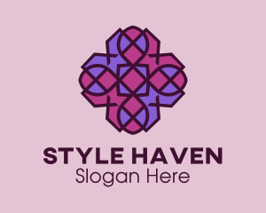 Geometric Flower Pattern logo design