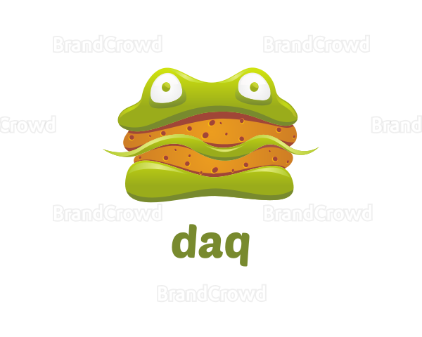 Frog Sandwich Burger Logo