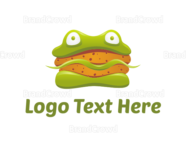 Frog Sandwich Burger Logo