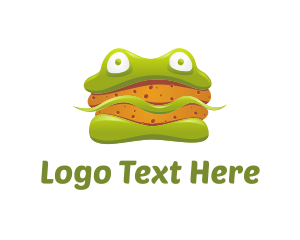 Eat - Frog Sandwich Burger logo design