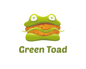 Toad - Frog Sandwich Burger logo design