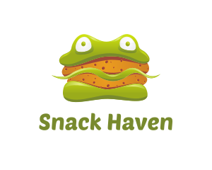 Frog Sandwich Burger logo design