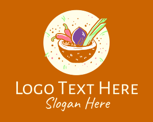 Herb - Coconut Ingredients Bowl logo design