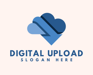 Upload - Blue Cloud Arrow Tech logo design