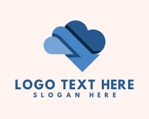 Memorable - Blue Cloud Arrow Tech logo design