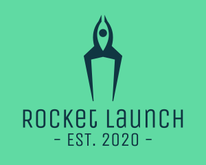 Human Rocket Ship logo design