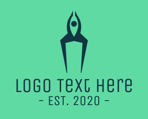 Ufo - Human Rocket Ship logo design