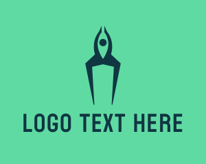Astronomer - Human Rocket Ship logo design