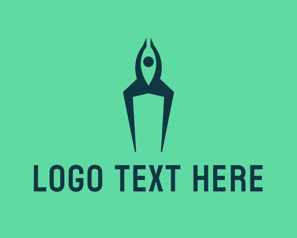 Astronomer - Human Rocket Ship logo design