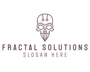 Skull Skeleton Circuit logo design