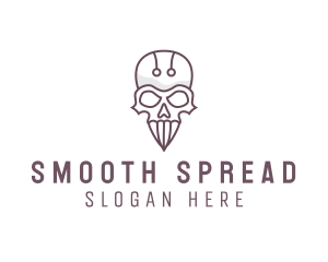 Skull Skeleton Circuit logo design