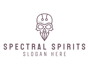 Skull Skeleton Circuit logo design