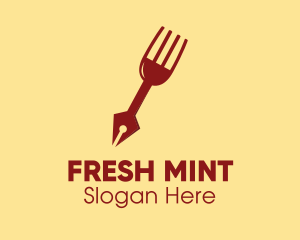 Mint - Fork Fountain Pen logo design