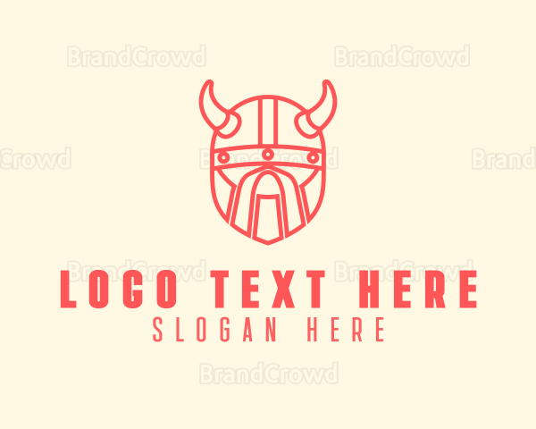 Geometric Viking Helmet Logo