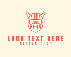 Horns - Geometric Viking Helmet logo design