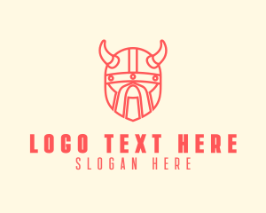 Video Game - Geometric Viking Helmet logo design