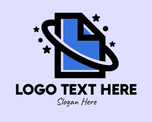 Typewritten - Paper Orbit Planet logo design