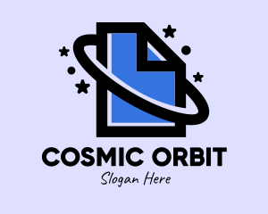 Paper Orbit Planet logo design