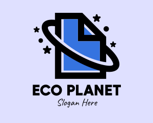 Planet - Paper Orbit Planet logo design