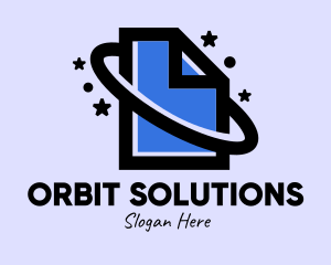 Paper Orbit Planet logo design