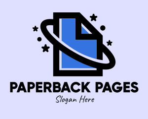 Bookstore - Paper Orbit Planet logo design