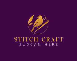 Embroidering - Bird Sewing Tailoring logo design