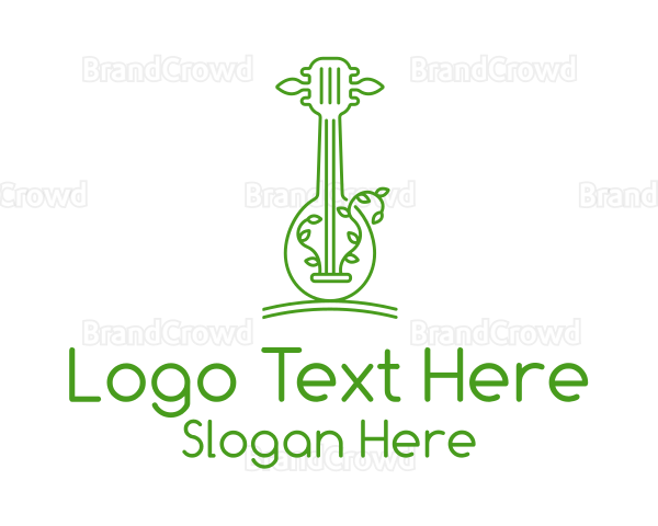 Green Guitar Outline Logo