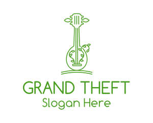 Green Guitar Outline  Logo