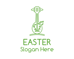 Eco Friendly - Green Guitar Outline logo design