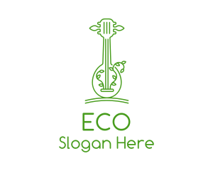 Gig - Green Guitar Outline logo design