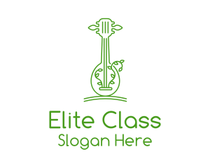 Green Guitar Outline  logo design