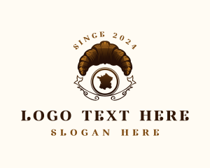 Map - French Croissant Pastry logo design