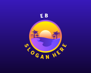 Tour Guide - Sunset Beach Vacation logo design