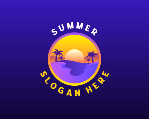 Sunset Beach Vacation logo design