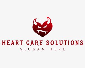 Angry Devil Heart logo design