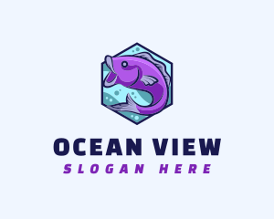 Fish Ocean Swim logo design