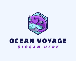 Fish Ocean Swim logo design