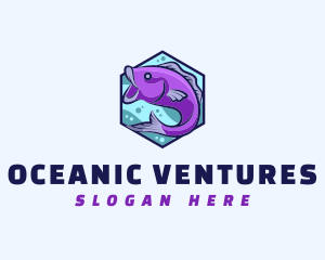 Fish Ocean Swim logo design