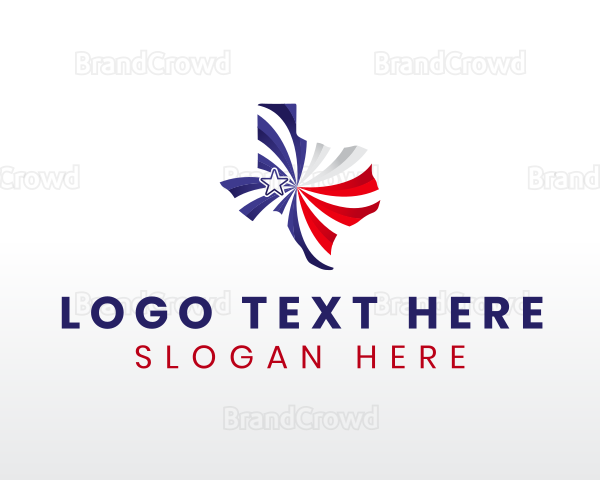 Texas Flag Map Logo