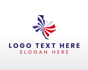 Geography - Texas Flag Map logo design