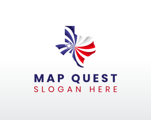 Texas Flag Map logo design