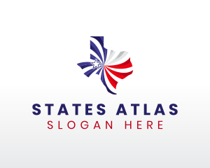 Texas Flag Map logo design