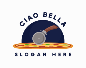 Pizza Cutter Restaurant logo design