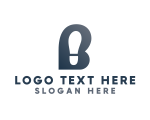 Negative Space - Shoe Footprint Letter B logo design