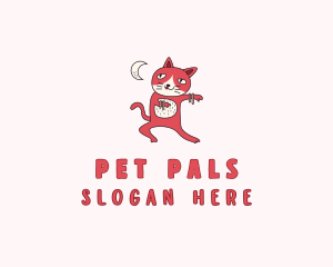 Pet Cat Cartoon logo design