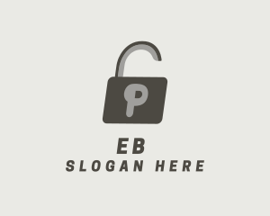 Letter P - Gray Padlock Letter P logo design