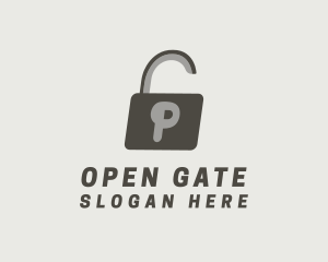 Access - Gray Padlock Letter P logo design