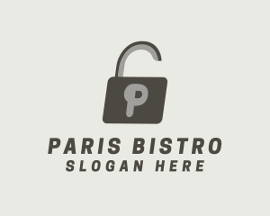 Gray Padlock Letter P logo design